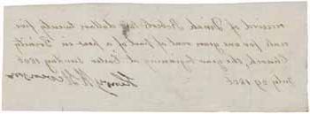 亨利·K的收据. 史蒂文森致黛娜·罗伯茨，1806年7月29日 