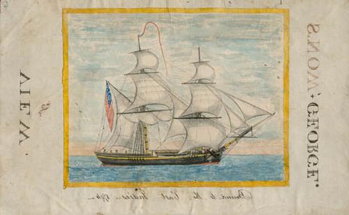 雪乔治全景(绘图), 约翰·博伊特保存的雪乔治航海日志, [unnumbered page, 用手着色的墨水